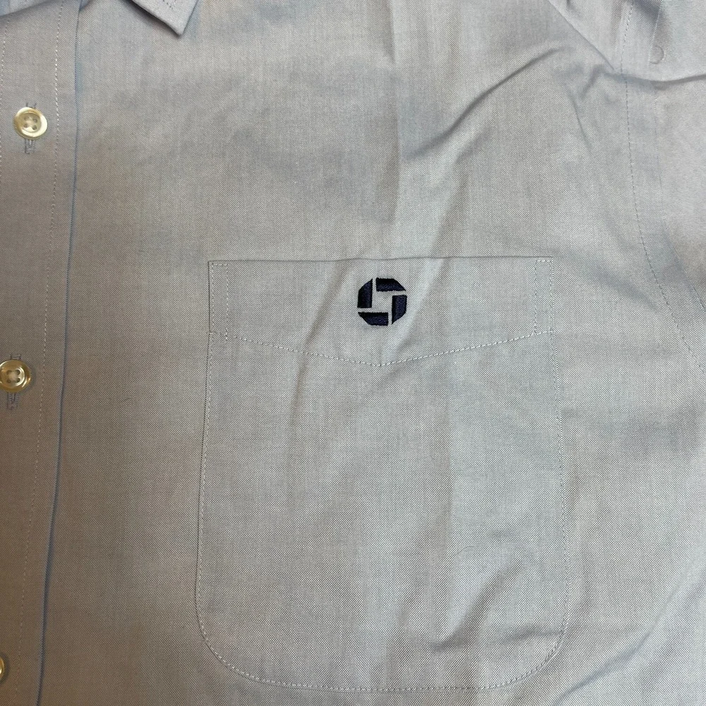 Lands' End Dress Shirt Men 16.5 Blue 100% Cotton Tailored Fit Collar Button Down